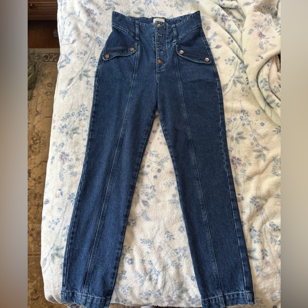 Sezane High Rise Blue Jeans